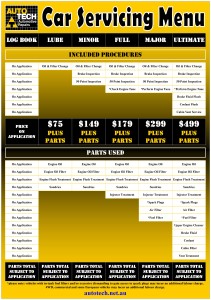 Car Servicing Menu